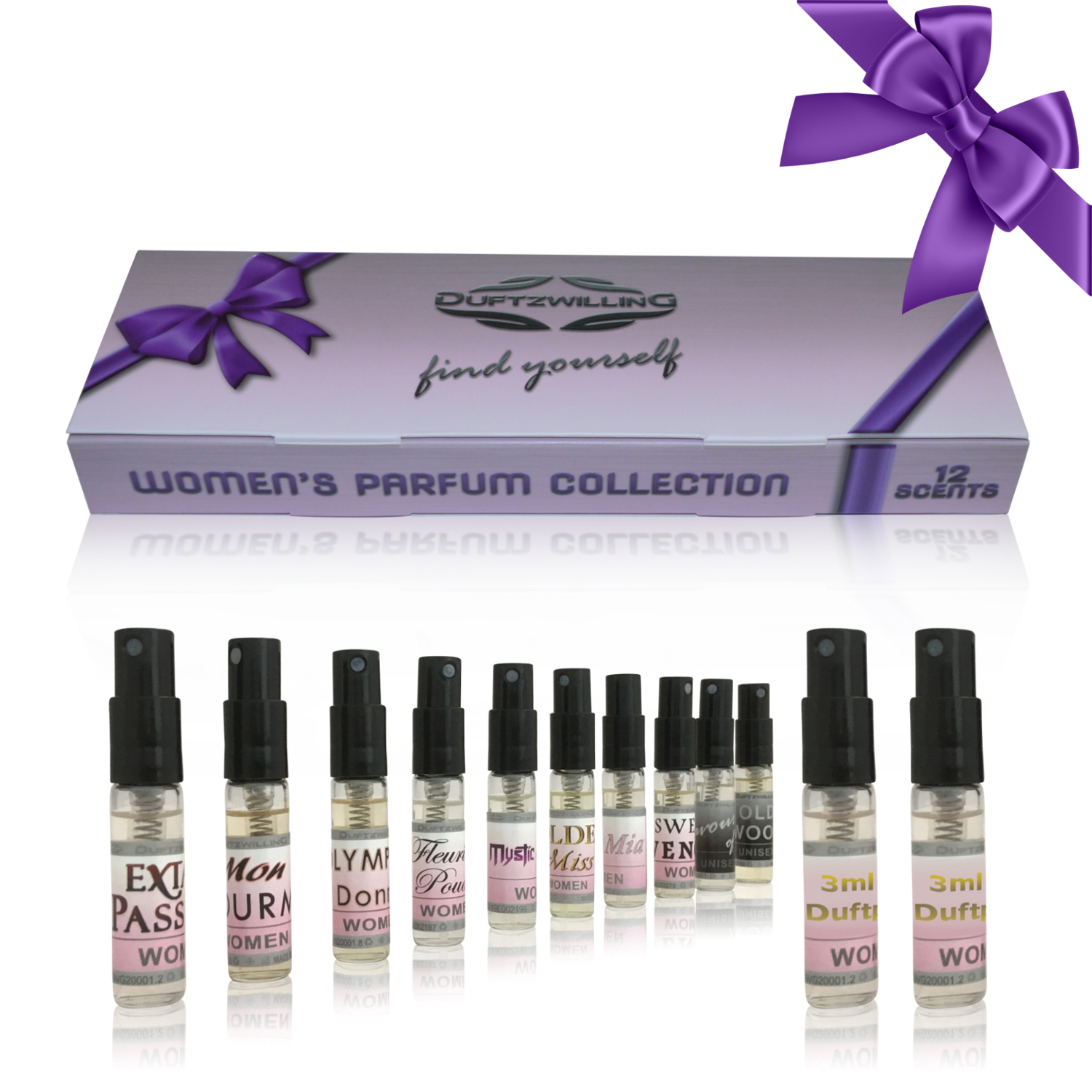 12er Kennenlern-Set für DAMEN | 10 Damen- und 2 Unisex- Duftproben á 3ml Tester von DuftzwillinG