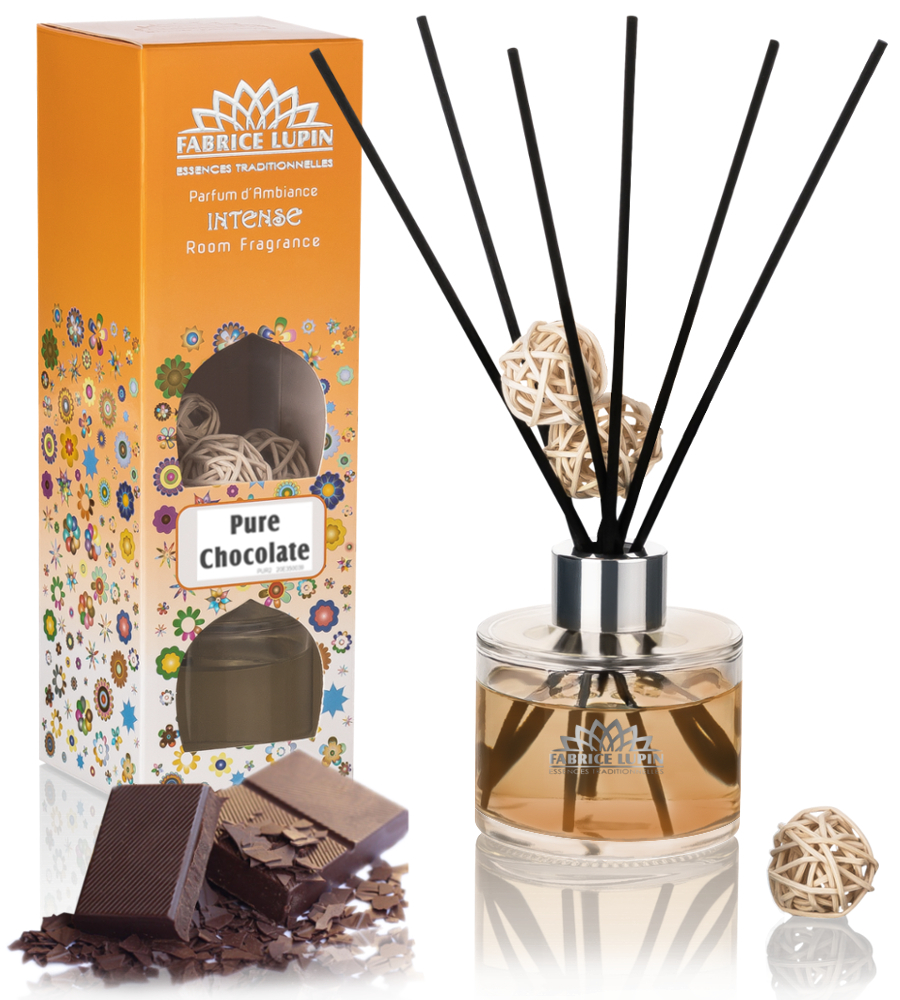 INTENSE Raumduft PURE CHOCOLATE 135ml Reed Diffuser Set von FABRICE LUPIN Schokolade Lufterfrischer