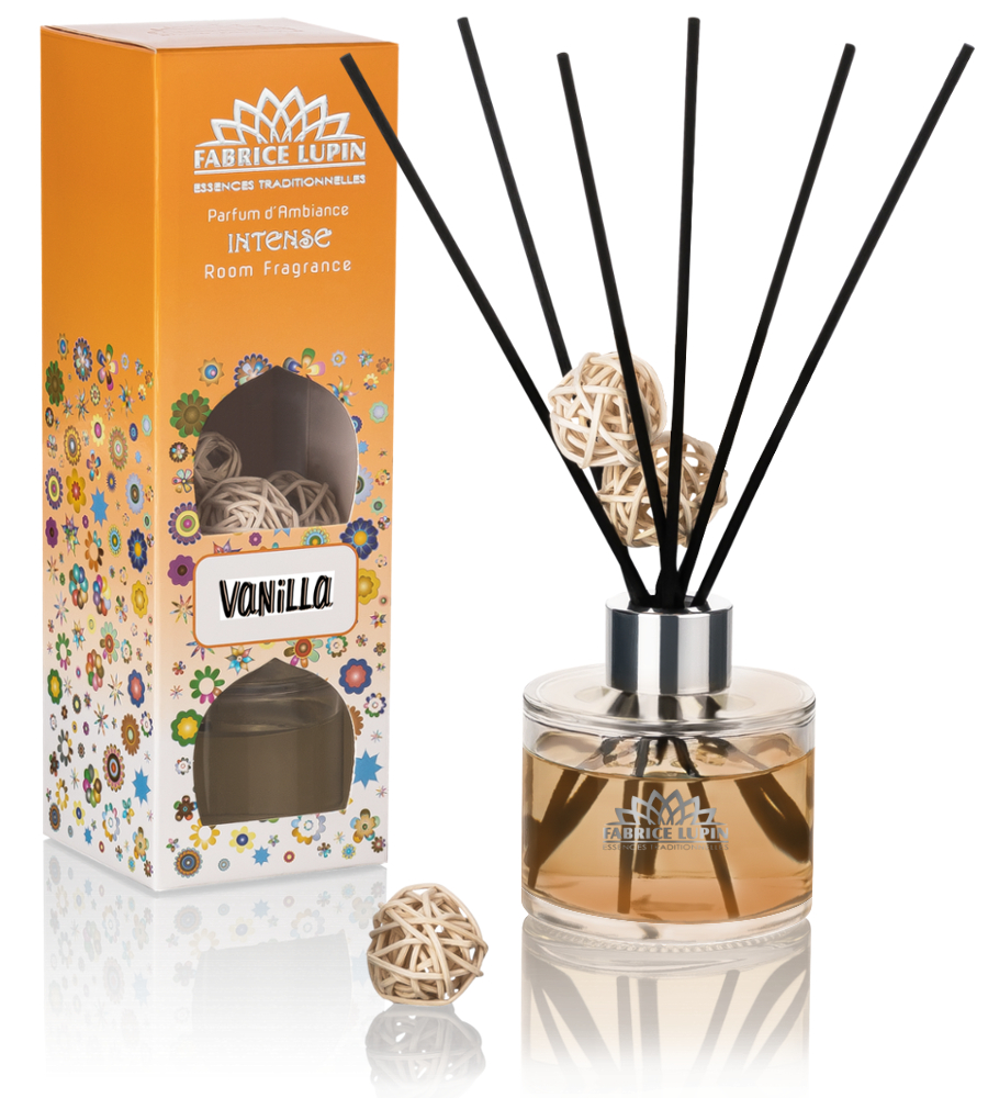 INTENSE Raumduft VANILLE PUR 135ml Reed Diffuser Set von FABRICE LUPIN Lufterfrischer Vanilla
